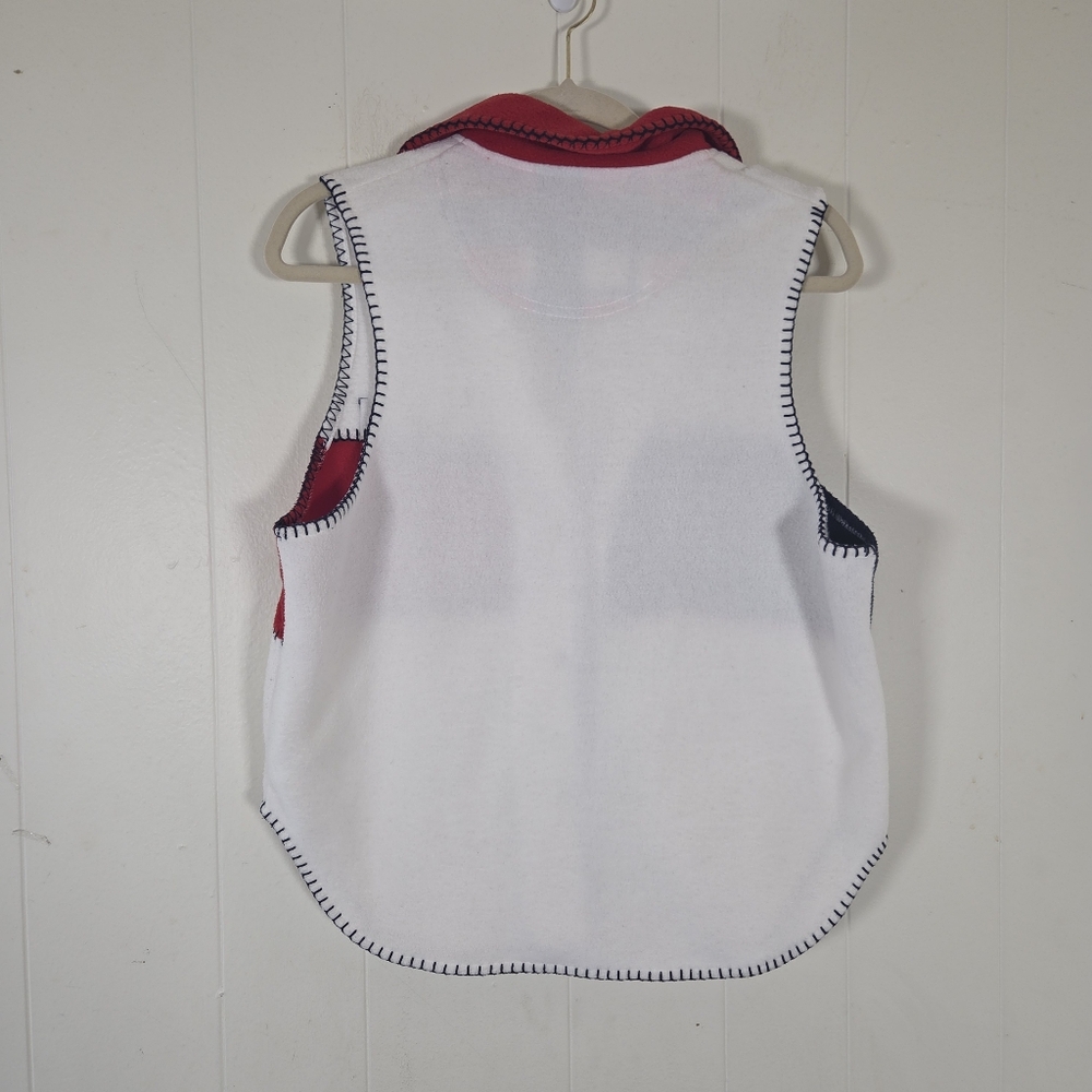 Vintage Red White And Blue Fleece Patriotic Vest Size Small - Picture 2 of 14